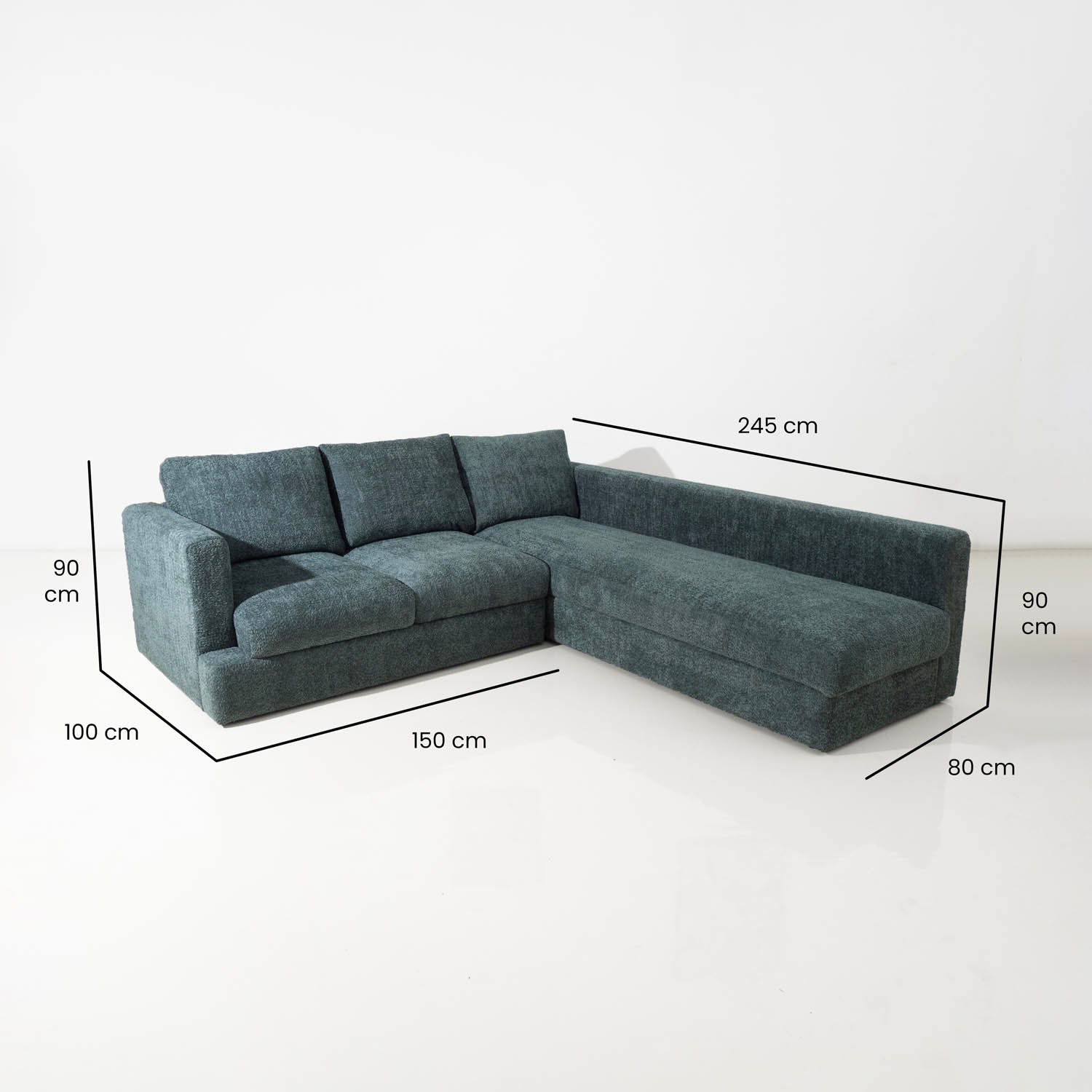 Hylos Sofa L - Green Boucle