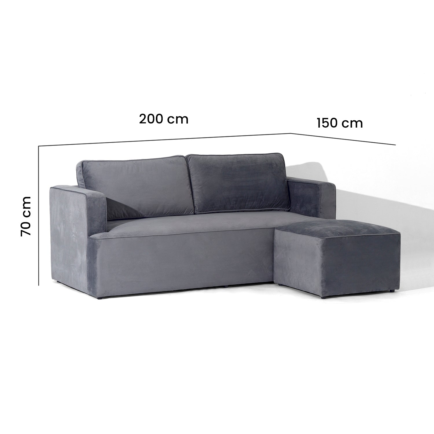 Sofa L Gravity Grey 1 Set